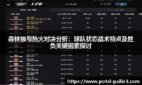 森林狼与热火对决分析：球队状态战术特点及胜负关键因素探讨